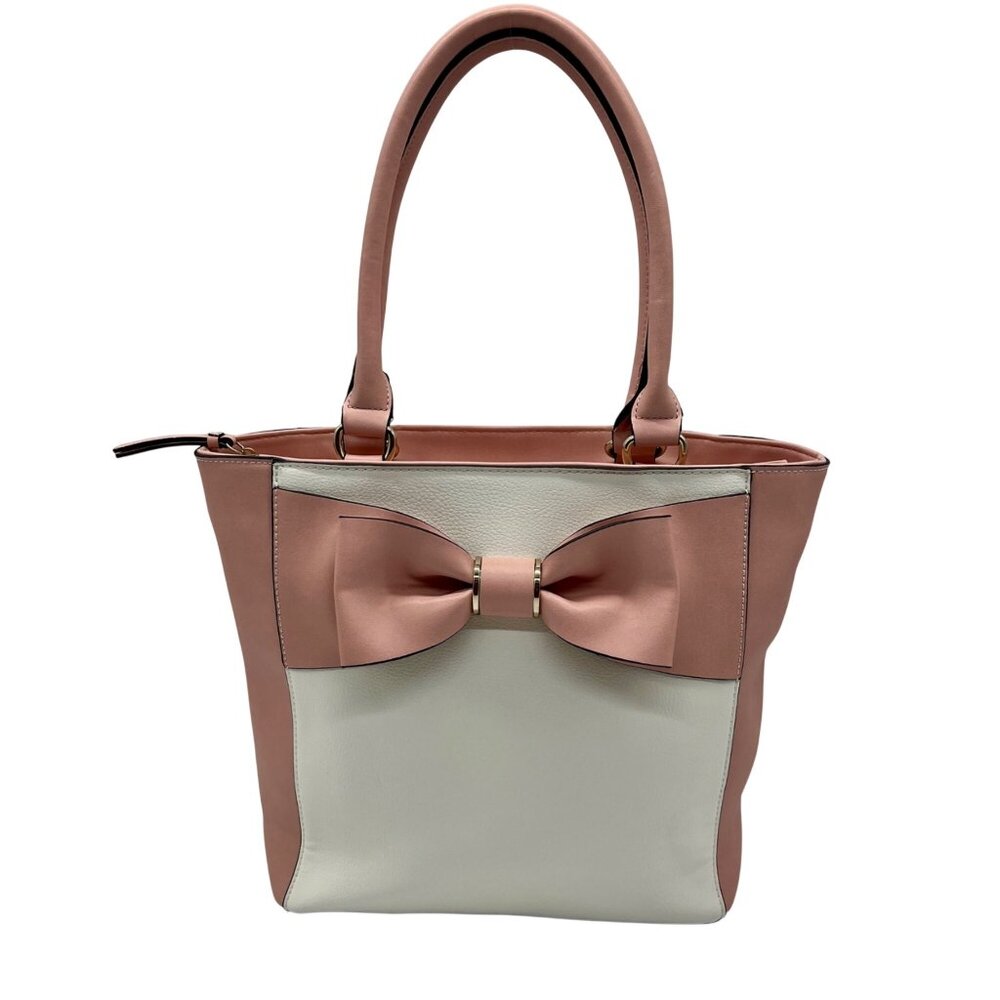 Apt. 9 Pink and White Faux Leather Tote